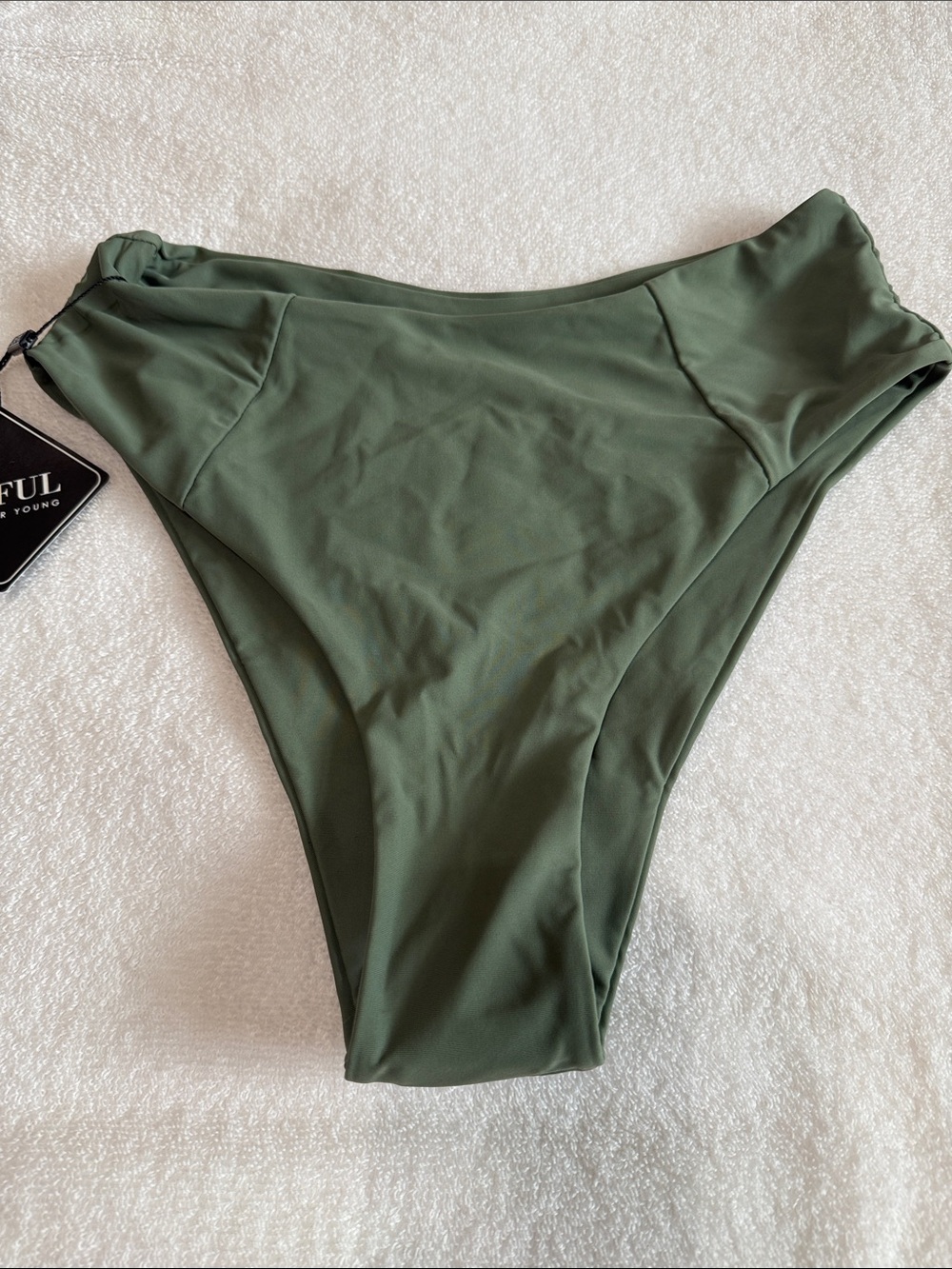 Zaful Olive Green Bikini Brief Bottom. Size 6.